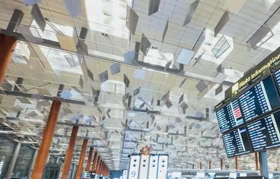 Sheet metal hanging in Vancouver International Airport